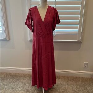 Ted Baker London Pink Tea Dress with Flutter Sleeves